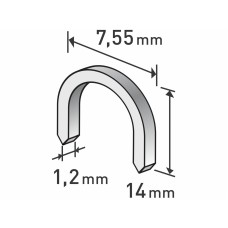Spony do sponkovačky oblé 14x7,55x1,2mm 1000ks Extol Premium