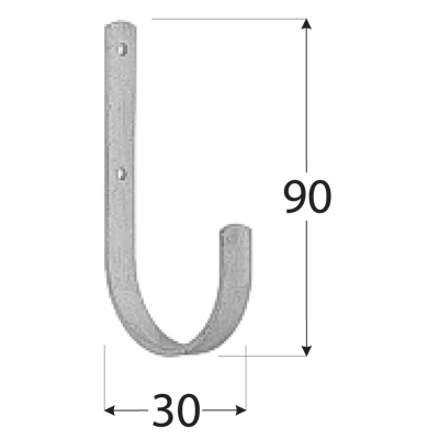 Hák plochý "U" 90x30mm HMU90 Zn DMX