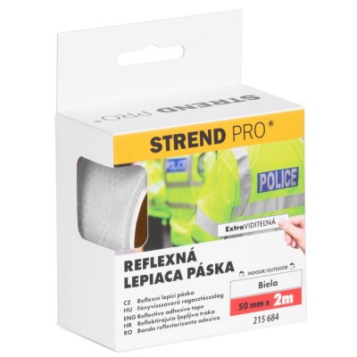 Páska lepiaca reflexná biela 50mm 2m STRENDPRO