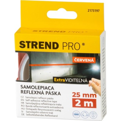Páska lepiaca reflexná červená 25mm 2m STRENDPRO