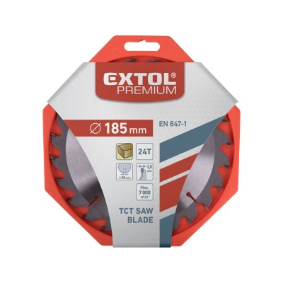 Pílový kotúč na drevo 185mm 24 zubov Extol Premium