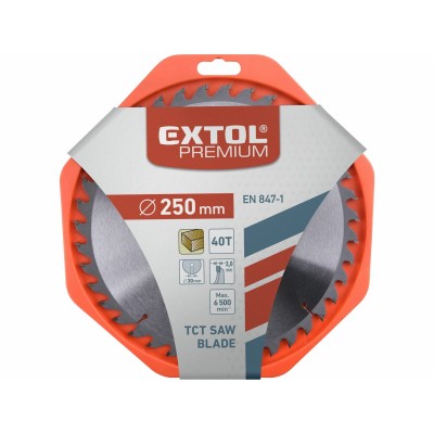 Pílový kotúč na drevo s SK plátkami 250x2,2x30mm 40-zubov Extrol Premium