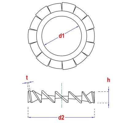 Podložka vejárová M16 DIN6798 Zn