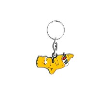 Prívesok na kľúče kovový Bart leží s pitím Simpsonovci B133