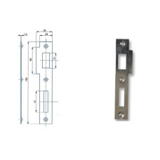 Protiplech do dverí rovný ľavý pre zámok s roztečou 90mm 02-03 2/2 L Hobes Zn