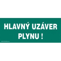 Samolepka Hlavný uzáver plynu 210x87mm