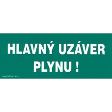 Samolepka Hlavný uzáver plynu 210x87mm Samolepka Hlavný uzáver plynu 210x87mm