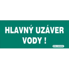 Samolepka Hlavný uzáver vody 210x87mm Samolepka Hlavný uzáver vody 210x87mm