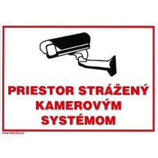 Samolepka Priestor strážený kamerovým systémom 210x297mm Samolepka Priestor strážený kamerovým systémom 210x297mm