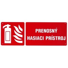 Tabuľka plastová Prenosný hasiaci prístroj 210x80mm Tabuľka plastová Prenosný hasiaci prístroj 210x80mm