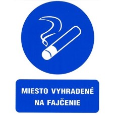 Samolepka Miesto vyhradené na fajčenie 160x120mm Samolepka Miesto vyhradené na fajčenie 160x120mm