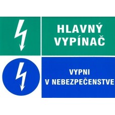 Samolepka Hlavný vypínač, vypni v nebezpečenstve! 74x105mm Samolepka Hlavný vypínač, vypni v nebezpečenstve! 74x105mm