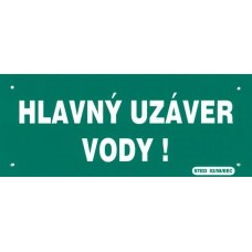 Tabuľka plastová Hlavný uzáver vody 210x87mm
