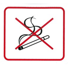 Samolepka Zákaz vstupu s cigaretou 110x90mm