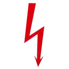 Samolepka Symbol červený blesk 50x115mm Samolepka Symbol červený blesk 50x115mm