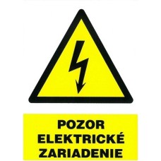 Samolepka Pozor elektrické zariadenie 105x148mm Samolepka Pozor elektrické zariadenie 105x148mm