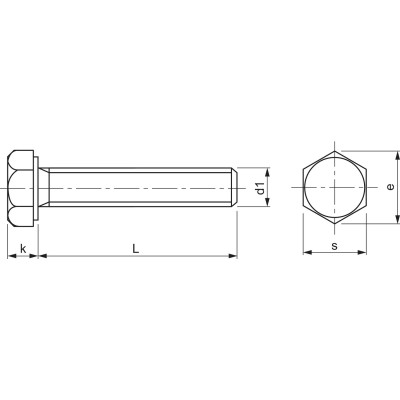Skrutka 6 hranná 10.9 M10x1,25x25 DIN961 Bp