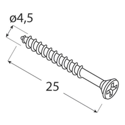 Skrutka do dreva ZAS 45025 4,5x25 čierna