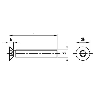 Skrutka PH 4.8 TORX M5x12 DIN965 A2