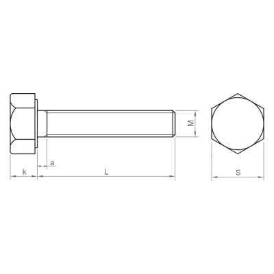 Skrutka 6 hranná 8.8 M27x70 DIN933 Zn