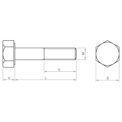 Skrutka 6 hranná 10.9 M24x320 DIN931 Zn