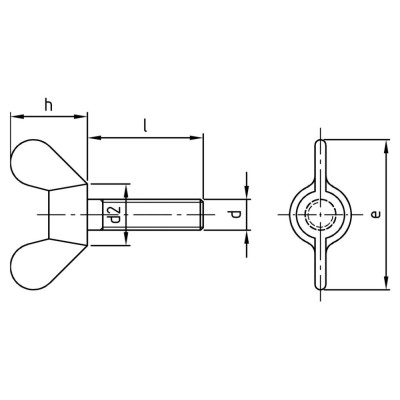 Krídlová skrutka GT M8x60 DIN316 Zn