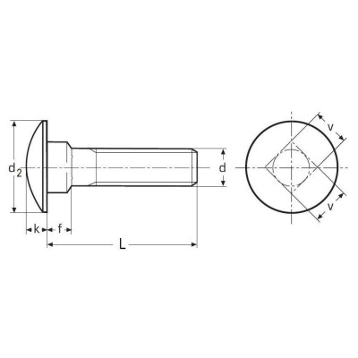 Vrátová skrutka PH 4.6 M8x45 DIN603 Zn