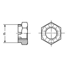 Korunková matica nízka M24x2,0 DIN937
