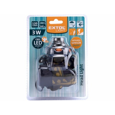 Čelovka s pohybovým senzorom CREE XPE LED 3W 120lm