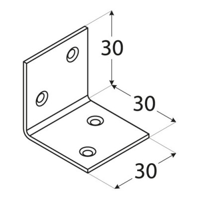 Uholník široký 30x30x30x1,5mm KS1