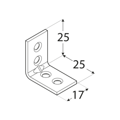 Uholník 25x25x17x1,5mm KW1 Zn