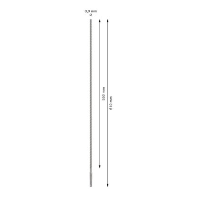 Vrták do skaly 8x550x610 SDS+ 4britý 5X Bosch