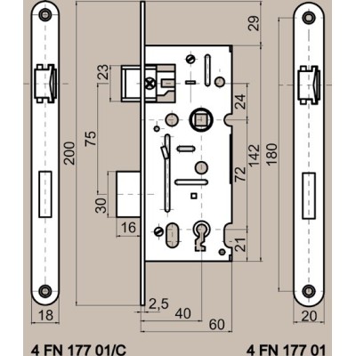 Zámok obyčajný 60/72/40 U Tesla Zn