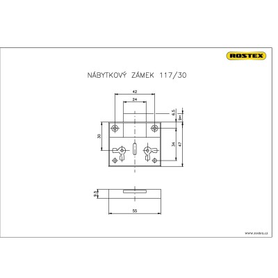 Zámok nábytkový 117/30 Rostex
