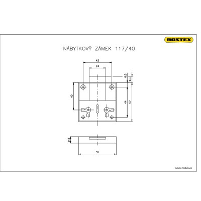 Zámok nábytkový 117/40 Rostex
