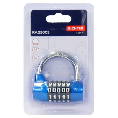 Visiaci zámok na kód RV.25003 modrý Richter