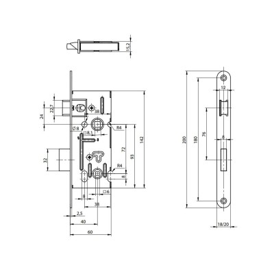 Zámok FAB 5220 V 60/72/40U