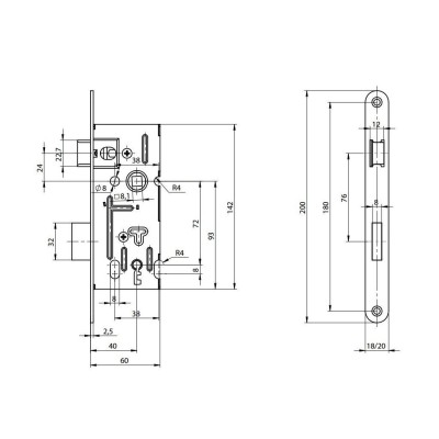 Zámok FAB 5210 V 60/72/40U