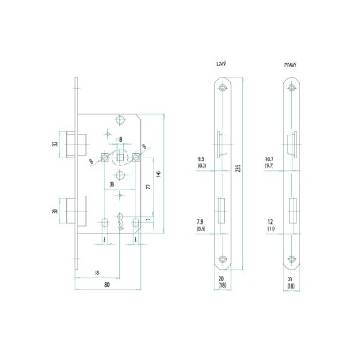 Zámok FAB 190/140L K 80/72/55