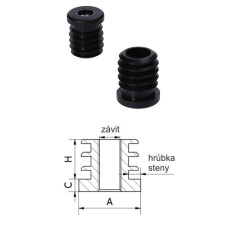 Zátka s maticou M8 kruhová plastová čierna 25mm Zátka s maticou M8 kruhová plastová čierna 25mm