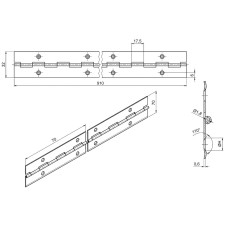 Záves tyčový 32x900mm Zn