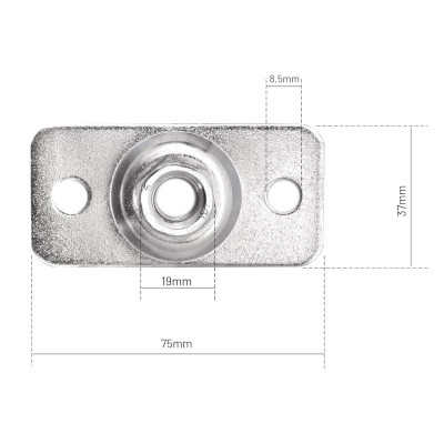 Záves nastavitelný šróbovací s obdlžníkovými platničkami 75x37mm ZRP M12