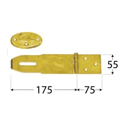 Záves zamykací krytý ZZK75 250x55x2,0mm Zn