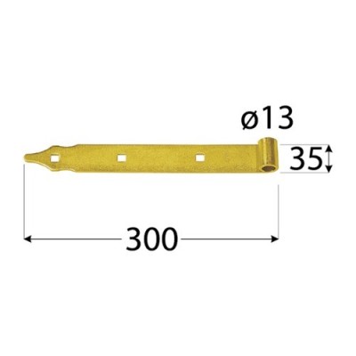 Záves pásový 300x35x4mm fi13mm čierny