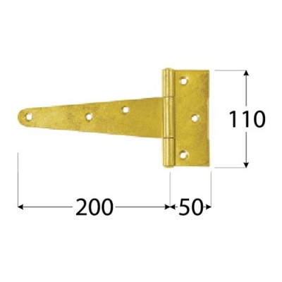 Záves trojuholníkový čierny 200x50x110x2,5mm ZT200C