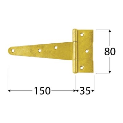 Záves trojuholníkový čierny 150x35x80x2mm ZT150C